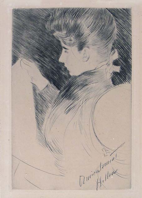 Paul Cesar Helleu, woman reading